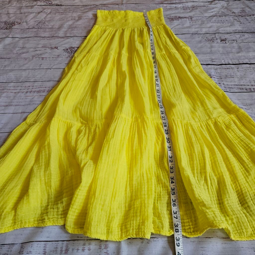 Felicite Smock Skirt Cotton Gauze Yellow Maxi Womens 3 Medium NWT - Picture 2 of 5